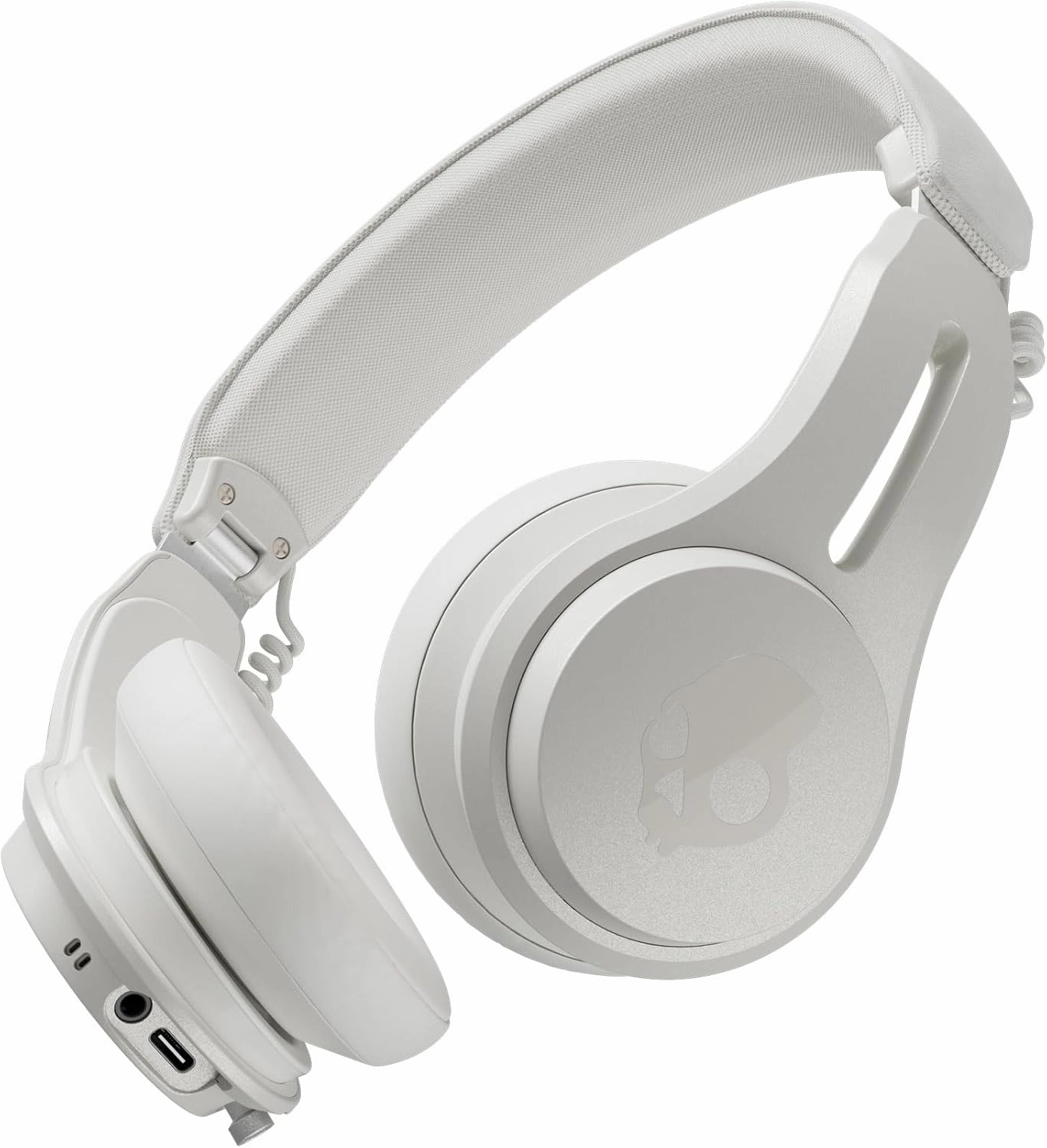 Skullcandy Icon ANC Wireless On-Ear Bluetooth Headphones, Active Noise Cancelling, Up to 60 Hours Battery, Sweat Water Resistant, Foldable and Durable, Microphone for iPhone Android - Bone