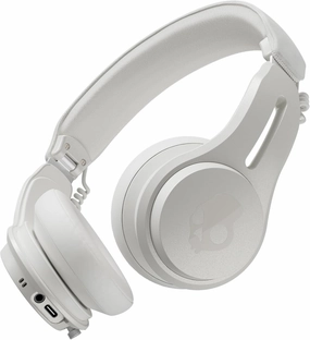 Skullcandy Icon ANC Wireless On-Ear Bluetooth Headphones, Active Noise Cancelling, Up to 60 Hours Battery, Sweat Water Resistant, Foldable and Durable, Microphone for iPhone Android - Bone