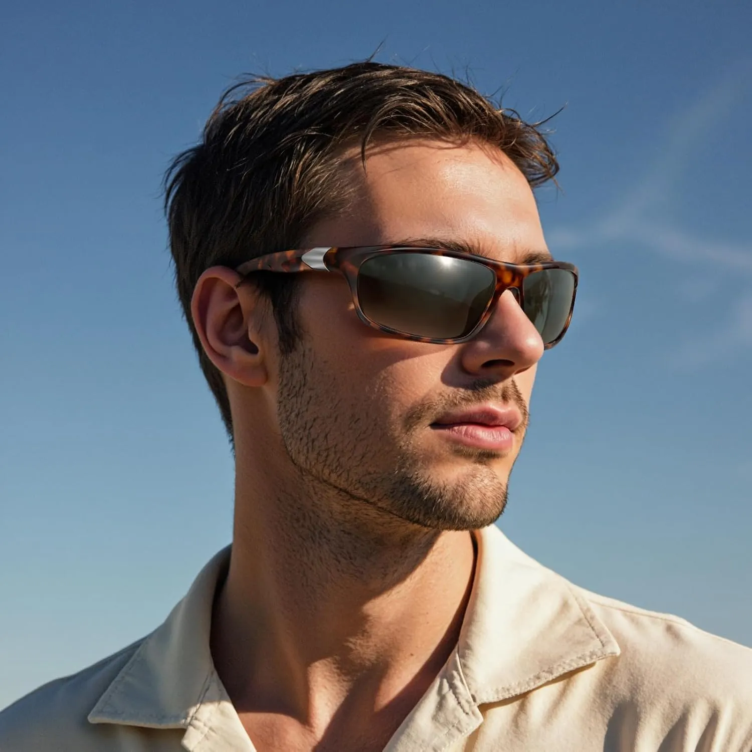 SKYFUEN Polarized Bifocal Reading Sunglasses,TR90 Wrap Sports Bifocal Build-In Sun Readers, Fishing/Driving