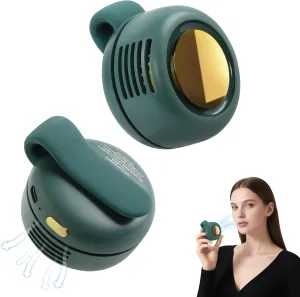 Small Clip Fan, Portable Silent Mini Bladeless Fan Clip On, 3 Speeds Clip-on Fans for Shirt, Mini Whirlwind Fans for Waist Clips (Green)