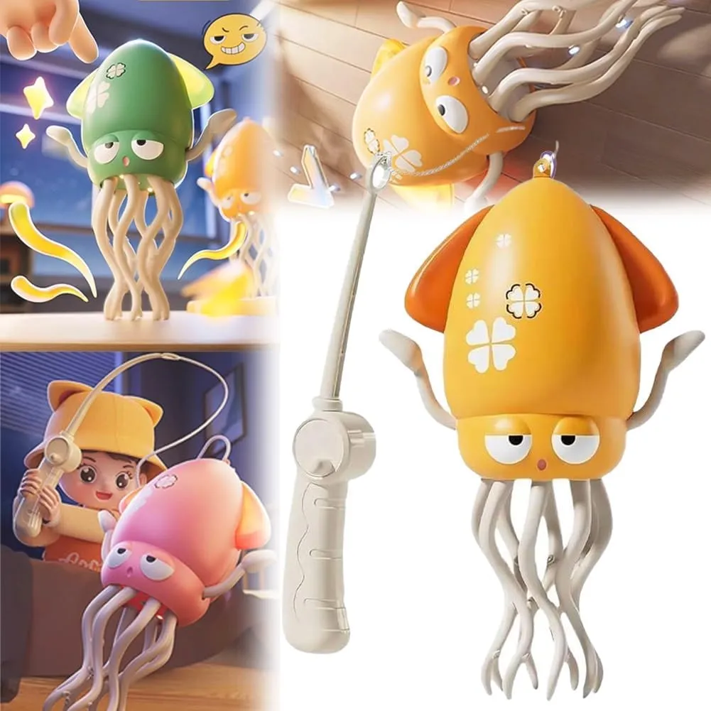 Smart Tentacle Explorer, Electric Dancing Octopus Toy, Automatic Playful Wiggly Wonder Octopus, Magical Crawling Moving Squid with LED Lights & Music, Smart Interactive Magic Mover(Yellow)