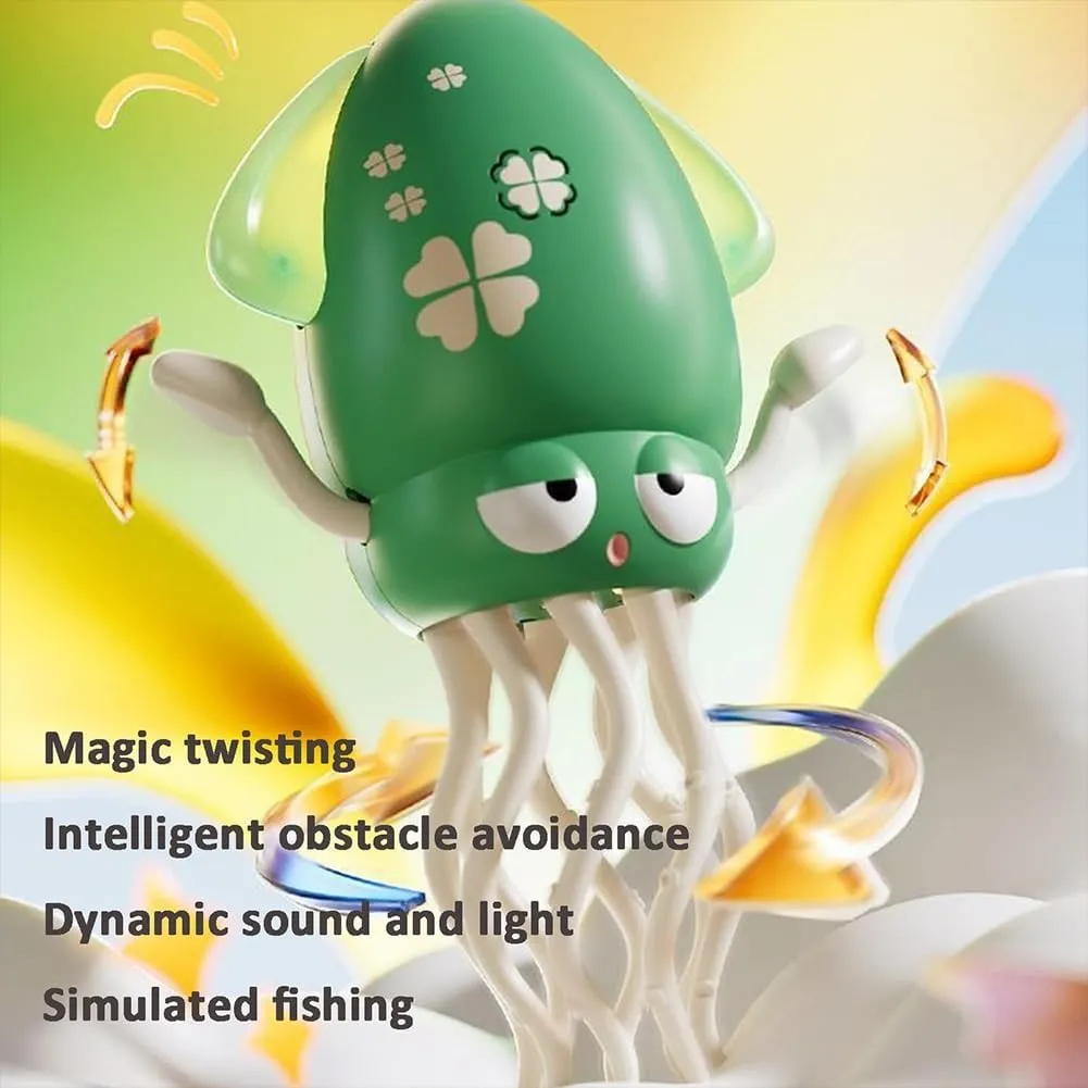 Smart Tentacle Explorer, Electric Dancing Octopus Toy, Automatic Playful Wiggly Wonder Octopus, Magical Crawling Moving Squid with LED Lights & Music, Smart Interactive Magic Mover(Yellow)