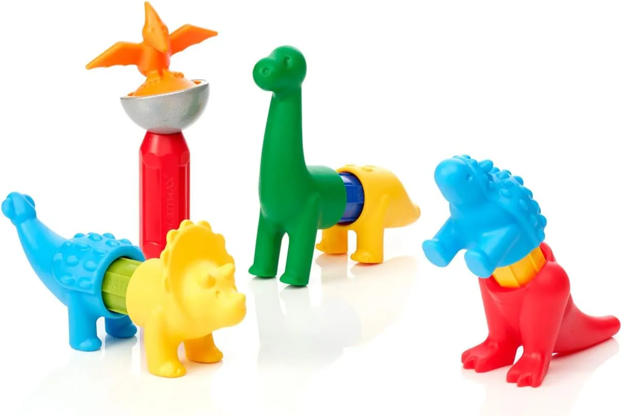 SmartMax My First Dinosaurs STEM Magnetic Discovery Building Set with Soft Animals for Ages 1-5