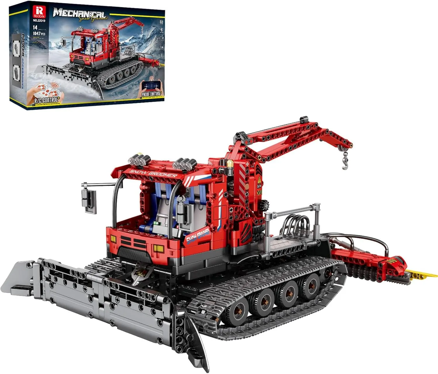 Snow Groomer Building Blocks Set, RC Remote Control Snow Plow Toy, Truck Construction Vehicles Toy for Adults,Engineering Truck 22019, Birthday Gifts Ideas for Kids Boys 8-14