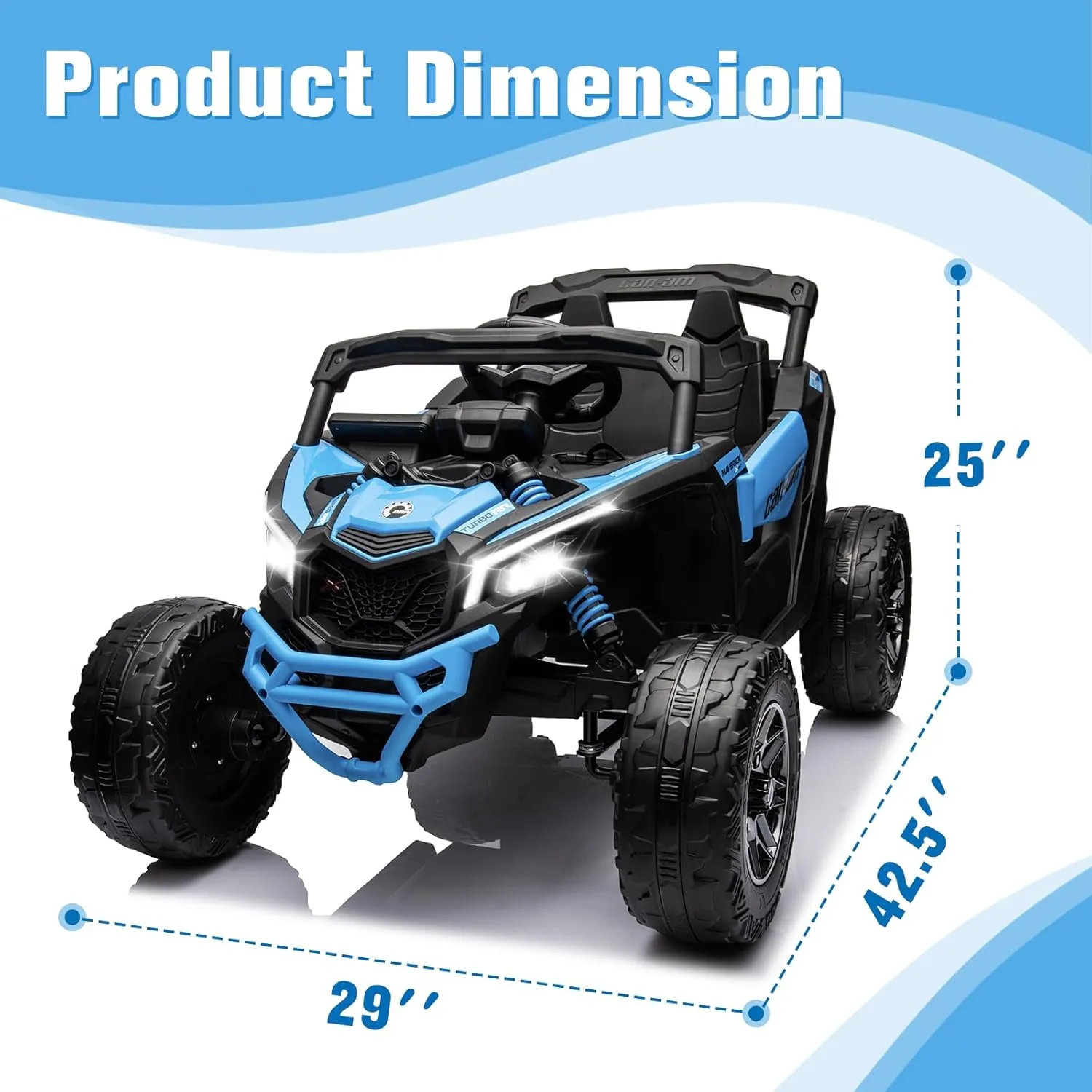 SOAR 24V Ride On Toys - UTV for Kids, 2 Seats Remote Control, 4 Wheeler Quad Off-Road, 7AH Battery Powered 2WD/4WD, Licensed Can-Am, Parental Mode