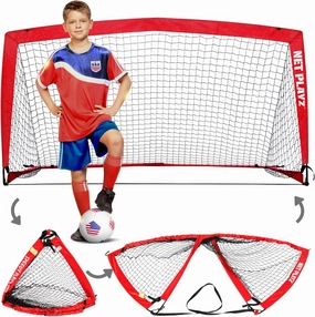 Soccer Net, Foldable Pop-up Football Soccer Goals 4 x 3 ft 6 x 4ft Patented Folding Design, Portable & Instant Set-up