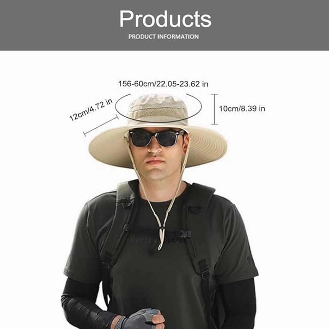 Solar Fan Fishing Hat – Wide Brim Outdoor Sun Hat with Solar Powered Fans, USB Rechargeable, Breathable and Waterproof