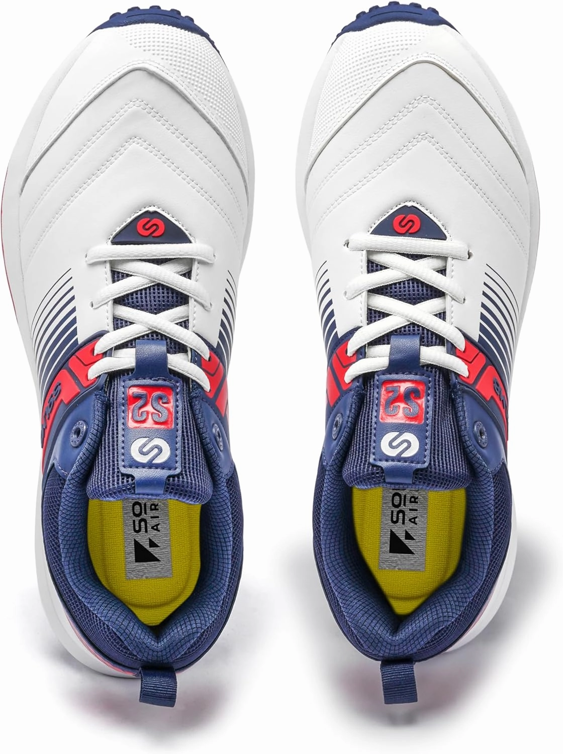 SOLM8 S2 Cricket Shoes Men Boys Junior Players - Advanced Grip Rubber Spikes for Turf/Grass, Ultralight Cushioning in Bright Colors (2025 Edition)