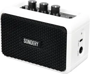Sondery Mini Guitar Amp for Electric Guitars 5W Two Speakers Rechargeable Portable Pratice Small Amplifier with Overdrive/Clean Effects and Bluetooth