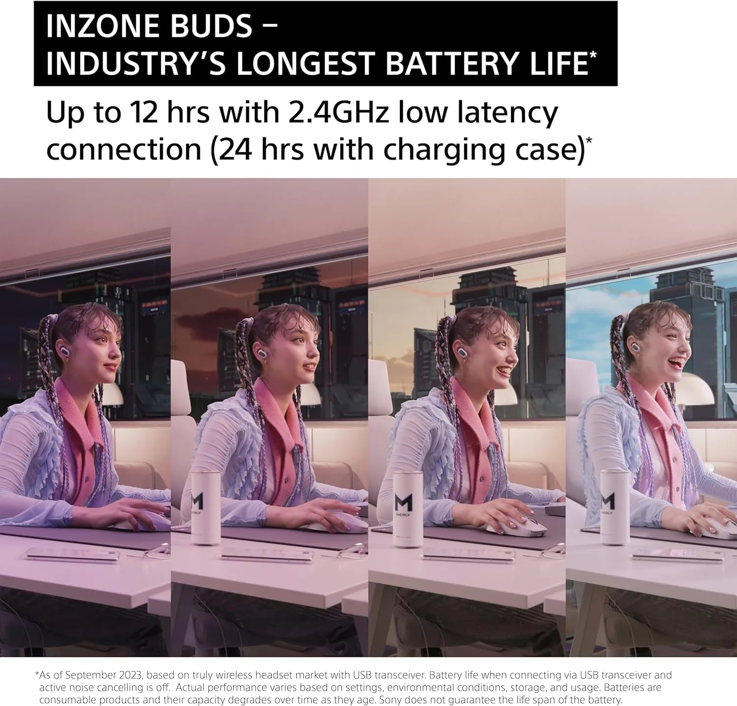 Sony INZONE Buds Wireless Gaming Earbuds, Perfect for PlayStation® 5, for PC/PS5/Switch/Mobile, 48Hr Battery with Case, Noise Canceling, 360 Spatial Sound, 2.4GHz USB-C Dongle, WF-G700N Black