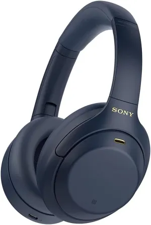 Sony WH-1000XM4 Noise Cancelling Wireless Headphones - 30hr Battery Life - Over Ear Style - Optimised for Alexa and Google Assistant - Built-in mic for Calls - Blue International Version