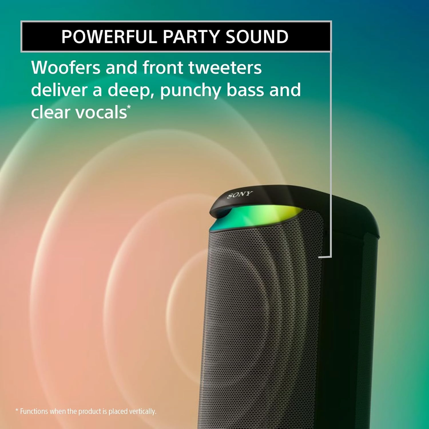 Sony SRS-XV500 Portable Bluetooth Karaoke Party Speaker & Karaoke Machine, 25-Hour Battery, Splash Resistant, Ambient Lights