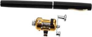 Sosoport Portable Pocket Fishing Rod Telescopic Ice Fishing Pole Lightweight Angling Pole Aluminum Alloy Pen-Style Winter Angling Accessories