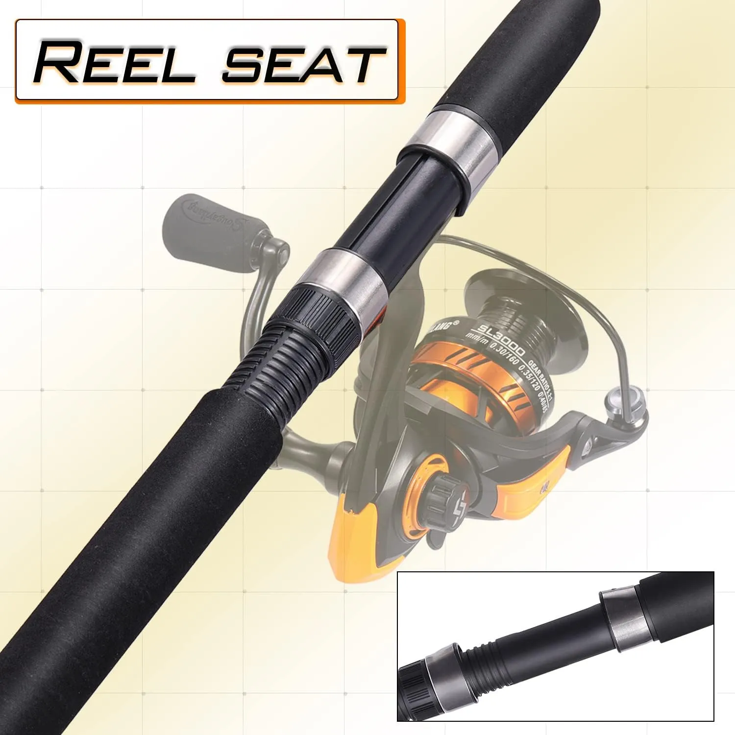 Sougayilang Catfish Fishing Rod and Reel Combo, 2-Piece Spinning Combo, Durable Graphite & Glass Blanks Fishing Pole for Crappie