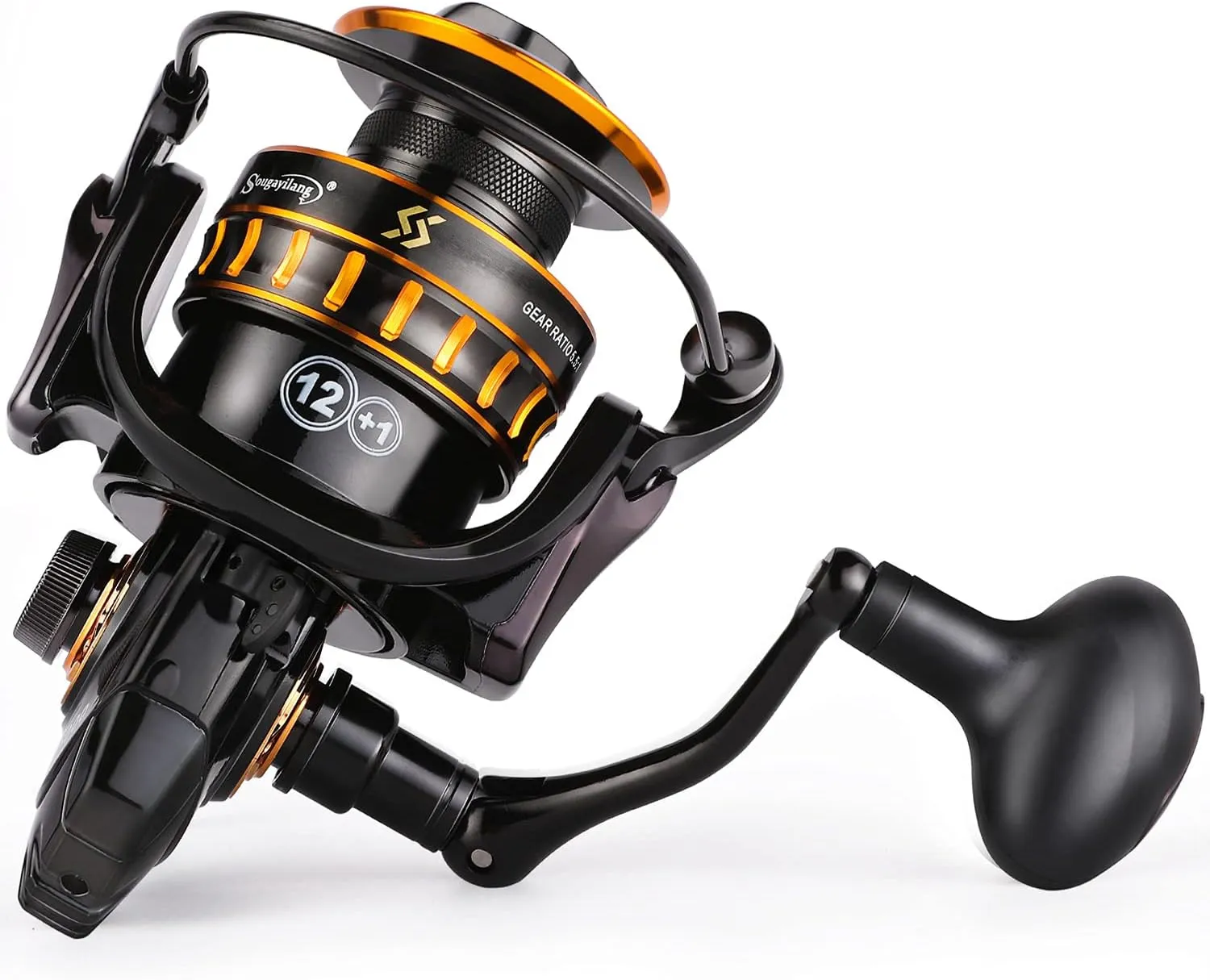Sougayilang Spinning Reel, Lightweight Reels 12 1 Stainless BB Ultra Smooth Fishing Reel for Freshwater