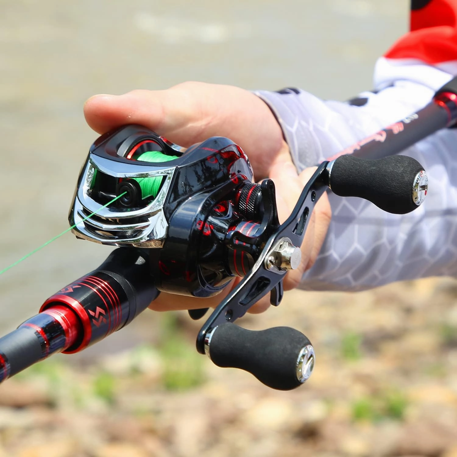 Sougayilang Fishing Rod and Reel Combo, Telescopic Casting Rod Baitcasting Reel with Carrier Bag Baitcaster Combo for Freshwater Saltwater