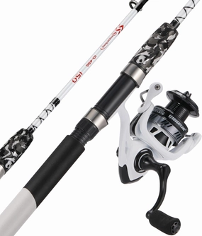 Sougayilang Spinning Reel and 2-Piece Fishing Rod Combo, Durable Graphite & Fiberglass Rod, Split-Grip Cork Handle,Right/Left Handle Position