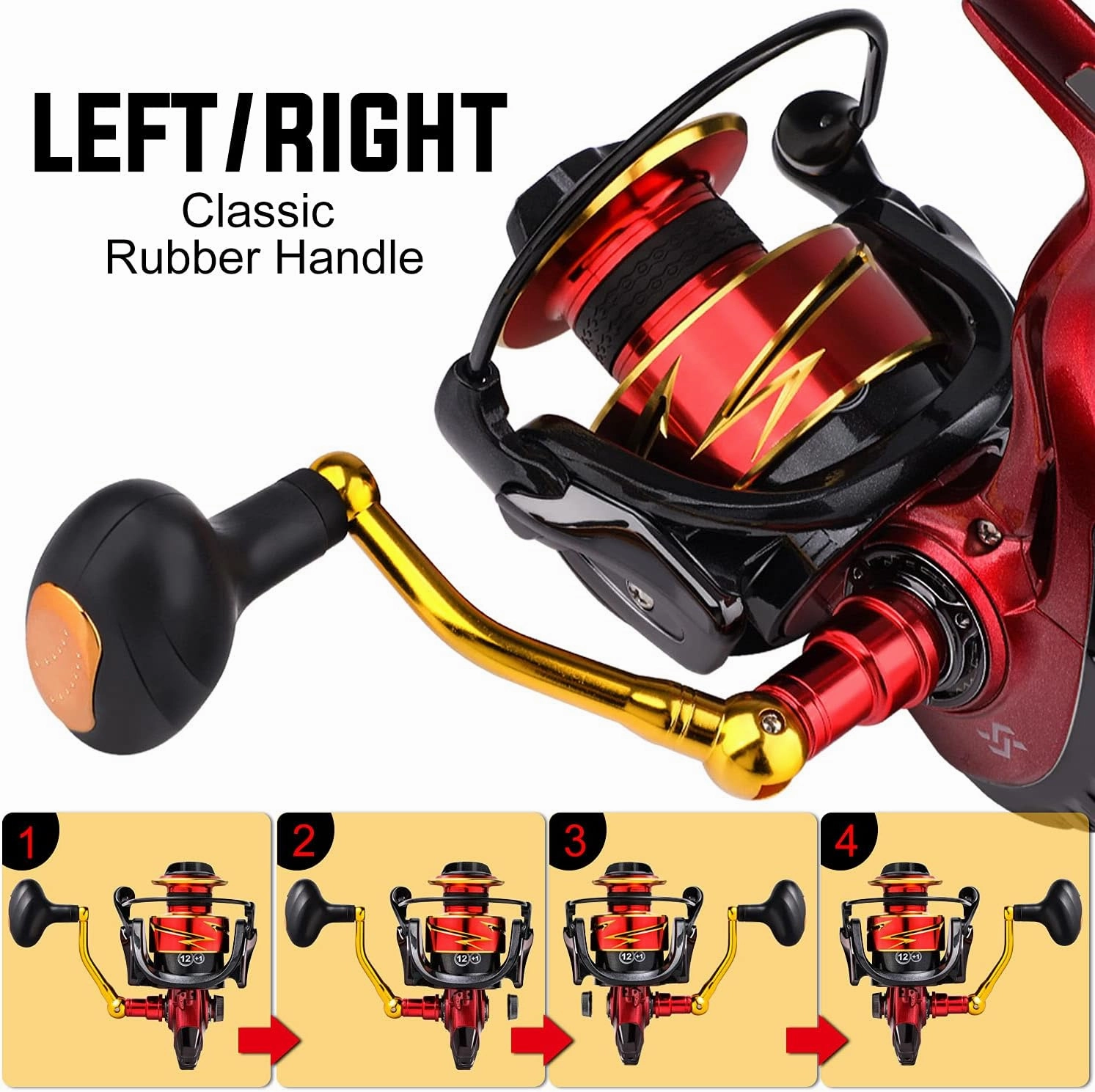 Sougayilang Spinning Reel, Lightweight Reels 12 1 Stainless BB Ultra Smooth Fishing Reel for Freshwater