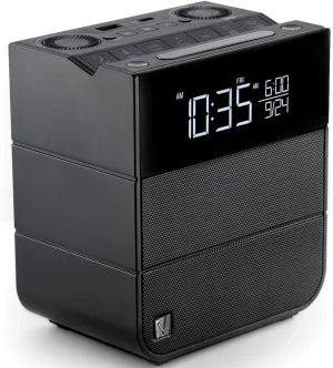 Sound Rise II, SFQ-16: Bedside Alarm Clock Radio & Bluetooth Speaker, with Large Display Screen, FM Radio, Fast USB Charging, and Nature Sound