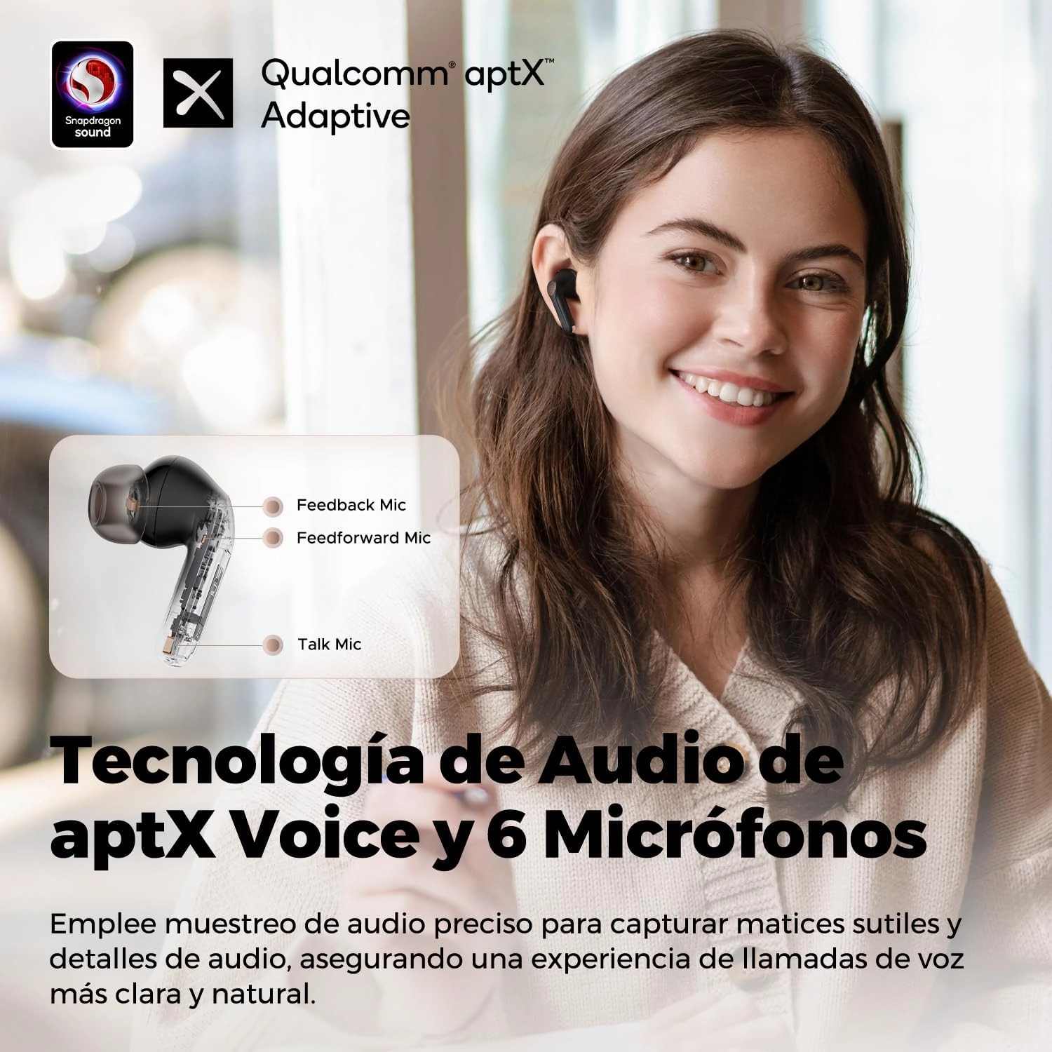 SoundPEATS Air4 Pro Noise Cancelling Wireless Earbuds, Bluetooth 5.3 Headphones with 6 Mics CVC 8.0 ENC, Qualcomm® AptX™ Adaptive Earphones, Multipoint Connection, in Ear Detection, App Customize EQ