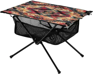Southwestern Pattern Portable Folding Camping Table, Compact Lightweight Beach Table with Carrying Bag for Outdoor Picnics, BBQs, Camp
