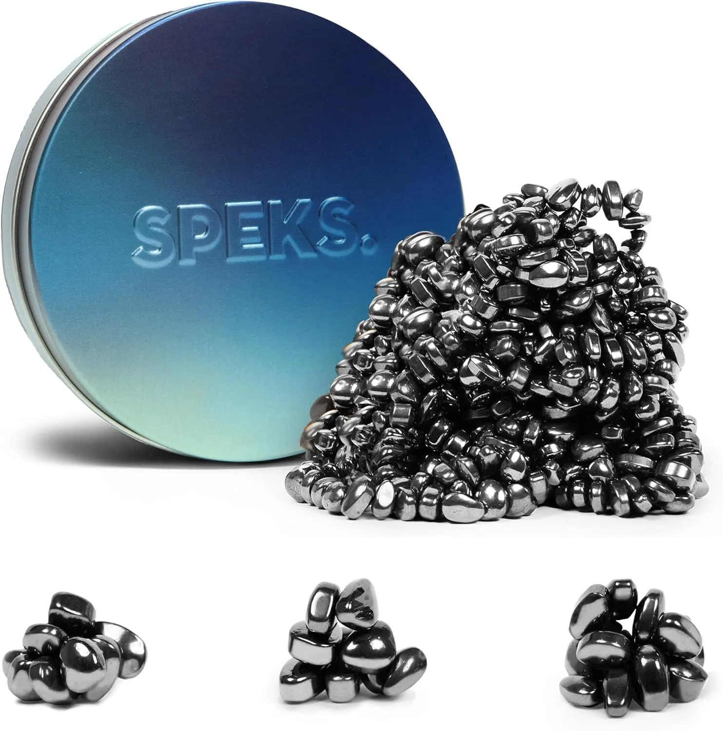 Speks Original Crags Ferrite Putty | 500  Ferrite Stones in a Tin, Fidget Toy for Stress Relief, Sensory Desk Toy for Adults & Teens 14  | Blue Gradient, Medium