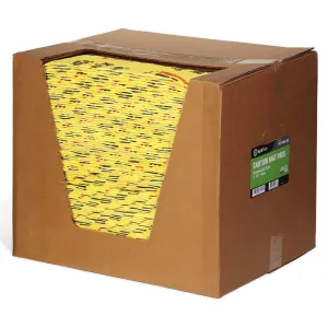 SpillTech Caution Universal Absorbent Mat Pad Box, Heavyweight, Polypropylene, 19” x 15” (L x W), Yellow, Pack of 100 (YPZ100H-BX)