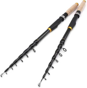 Spinning Casting Fishing Rod Carbon Fiber Telescopic Pole Saltwater Freshwater