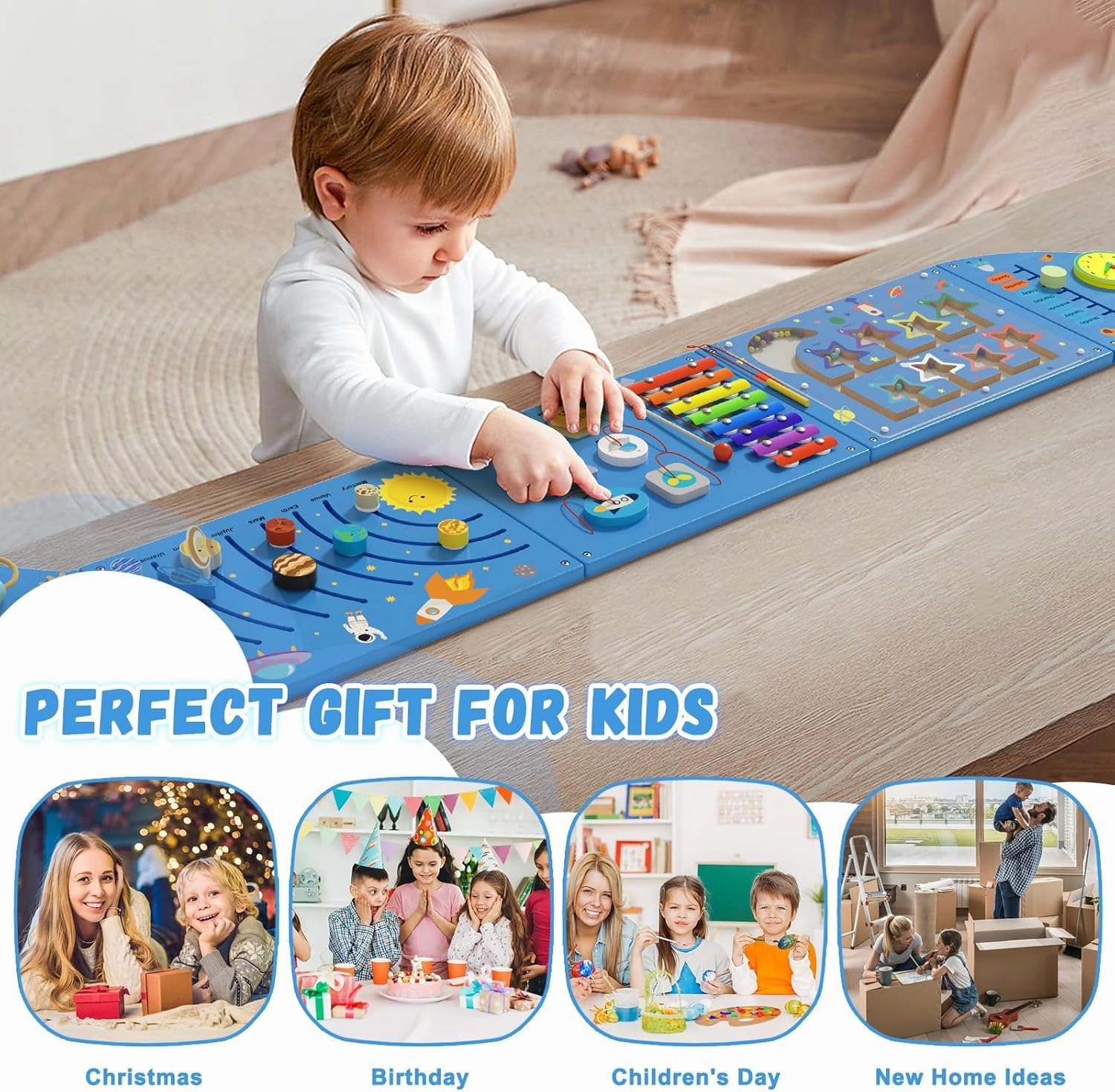 Spocold Rocket Panels - Sensory Toddler Wall Toys (5pcs Blue)