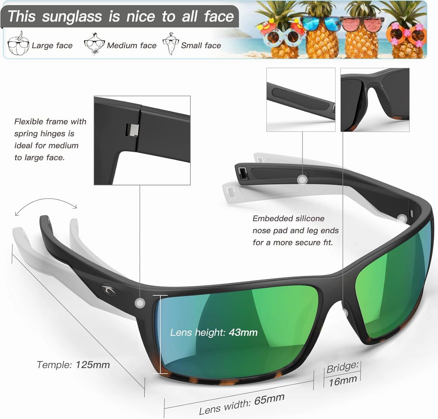 Sport Polarized Sunglasses for Men and Women, Running Fishing Cycling Driving Outdoor Sunglasses UV Protection