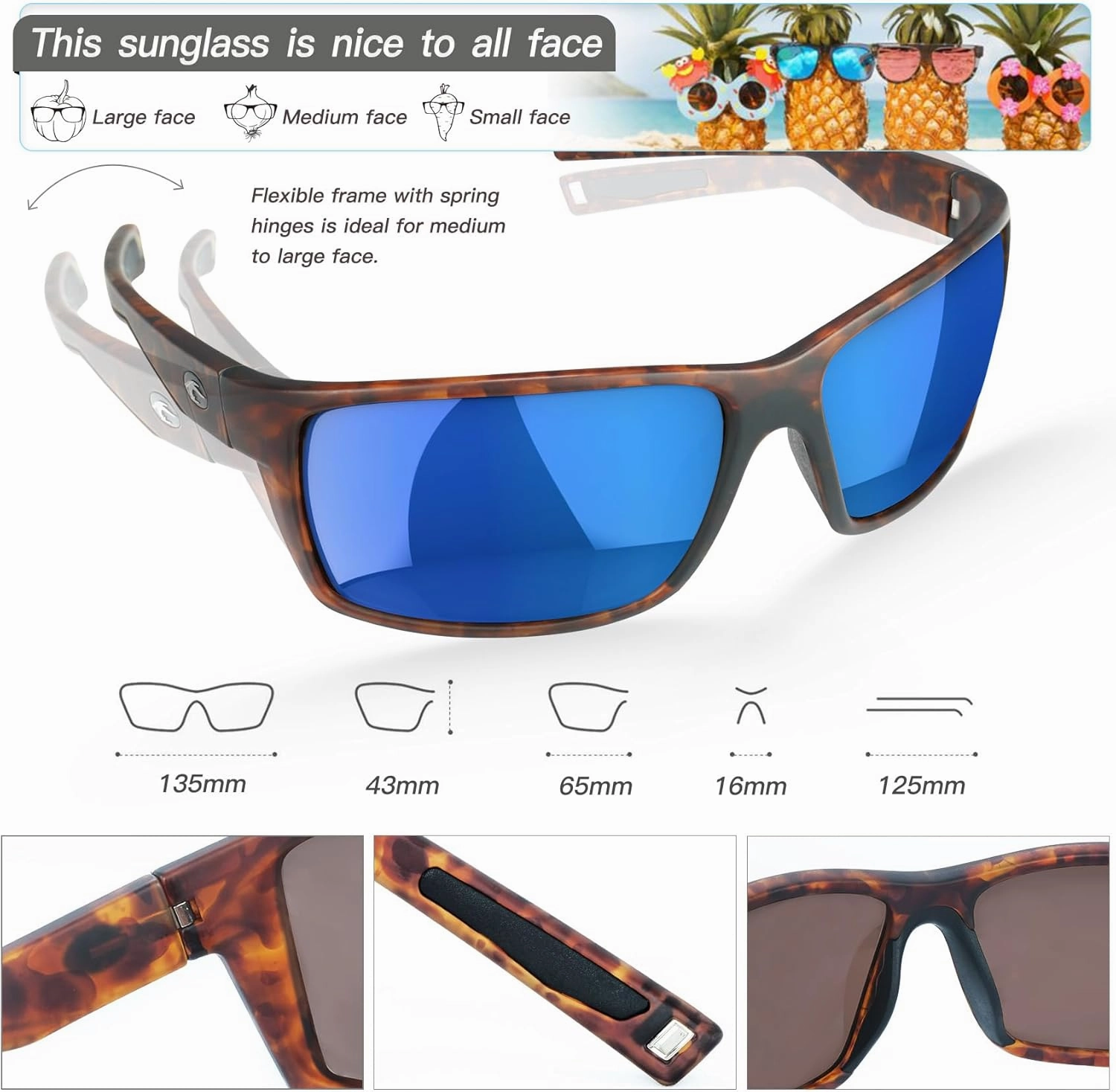 Sport Polarized Sunglasses for Men and Women, Running Fishing Cycling Driving Outdoor Sunglasses UV Protection