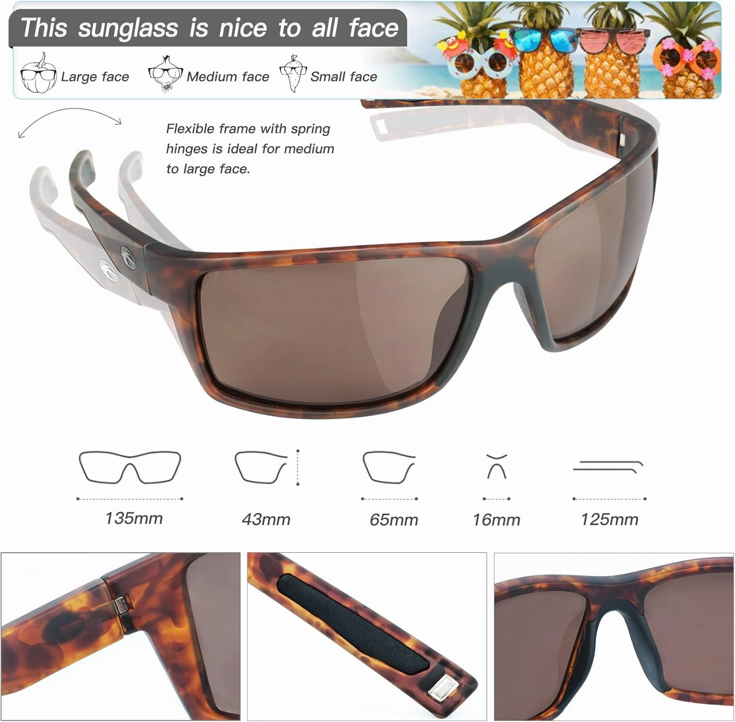 Sport Polarized Sunglasses for Men and Women, Running Fishing Cycling Driving Outdoor Sunglasses UV Protection