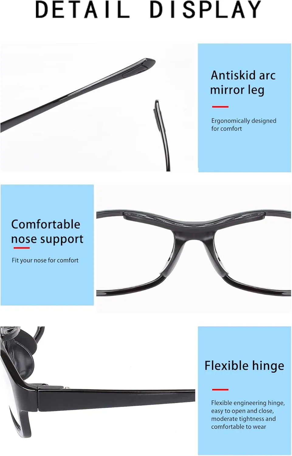 Sports Goggles Glasses Football Soccer Safety Glasses Goggles Adjustable Strap Interchangeable Temples for Men Youth