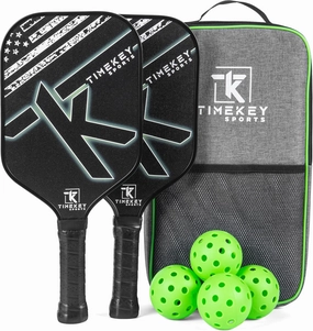 Sports Pickleball Paddles Set with Reinforced Carbon Fiber Surface and Comfort Grip – Pickle Ball Rackets with T700 Raw Carbon Fiber & Honeycomb Polypropylene Core
