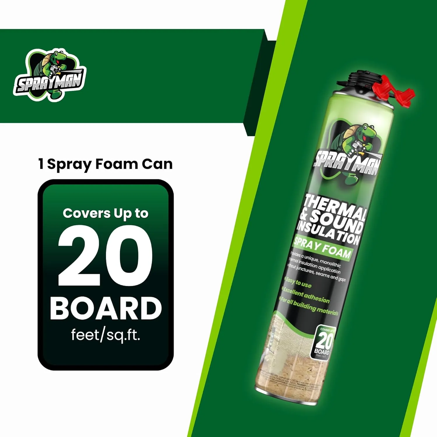 Spray Foam Insulation Kit (480 Sq.Ft.) - Closed Cell Polyurethane Expanding Foam Sealant, Thermal & Acoustic Protection for Wall and Attic - Gun & Cleaner Included, 27.1 oz, 24 Pack