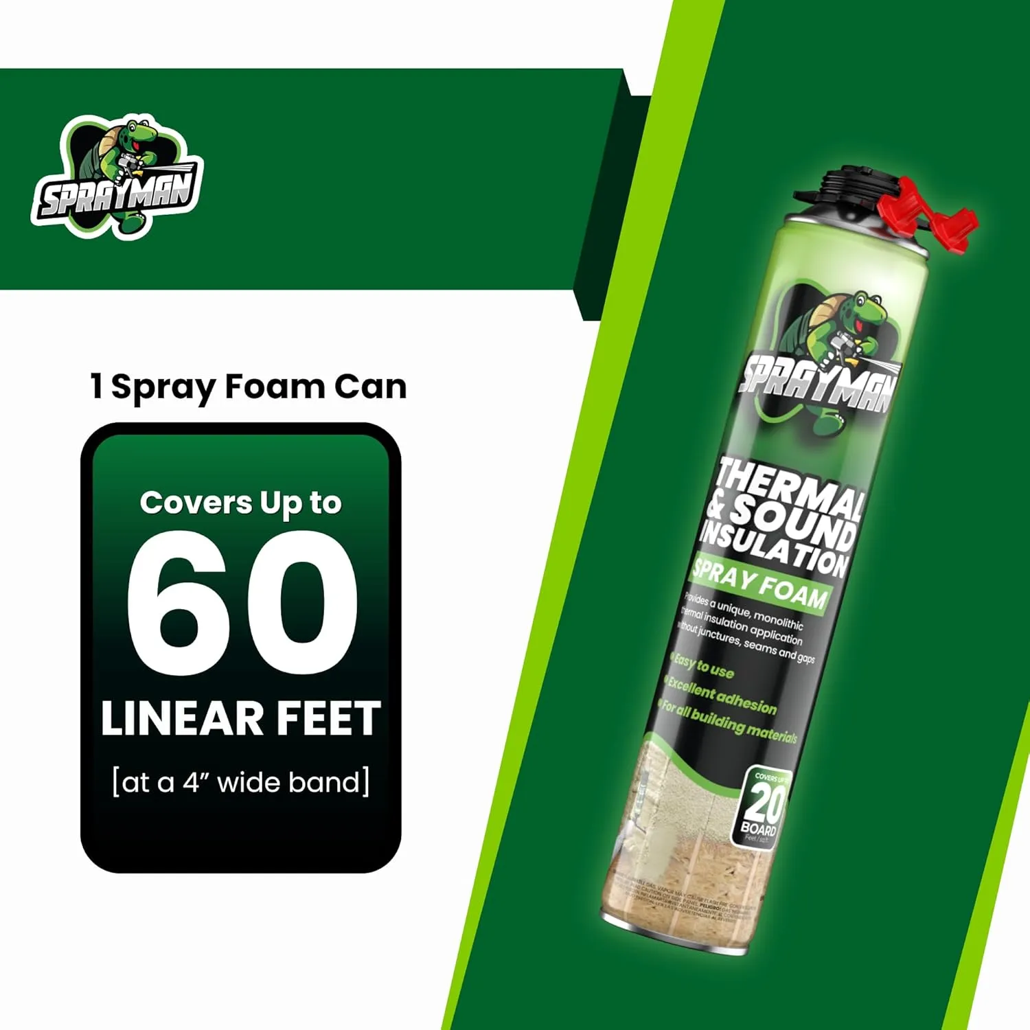 Spray Foam Insulation Kit (480 Sq.Ft.) - Closed Cell Polyurethane Expanding Foam Sealant, Thermal & Acoustic Protection for Wall and Attic - Gun & Cleaner Included, 27.1 oz, 24 Pack