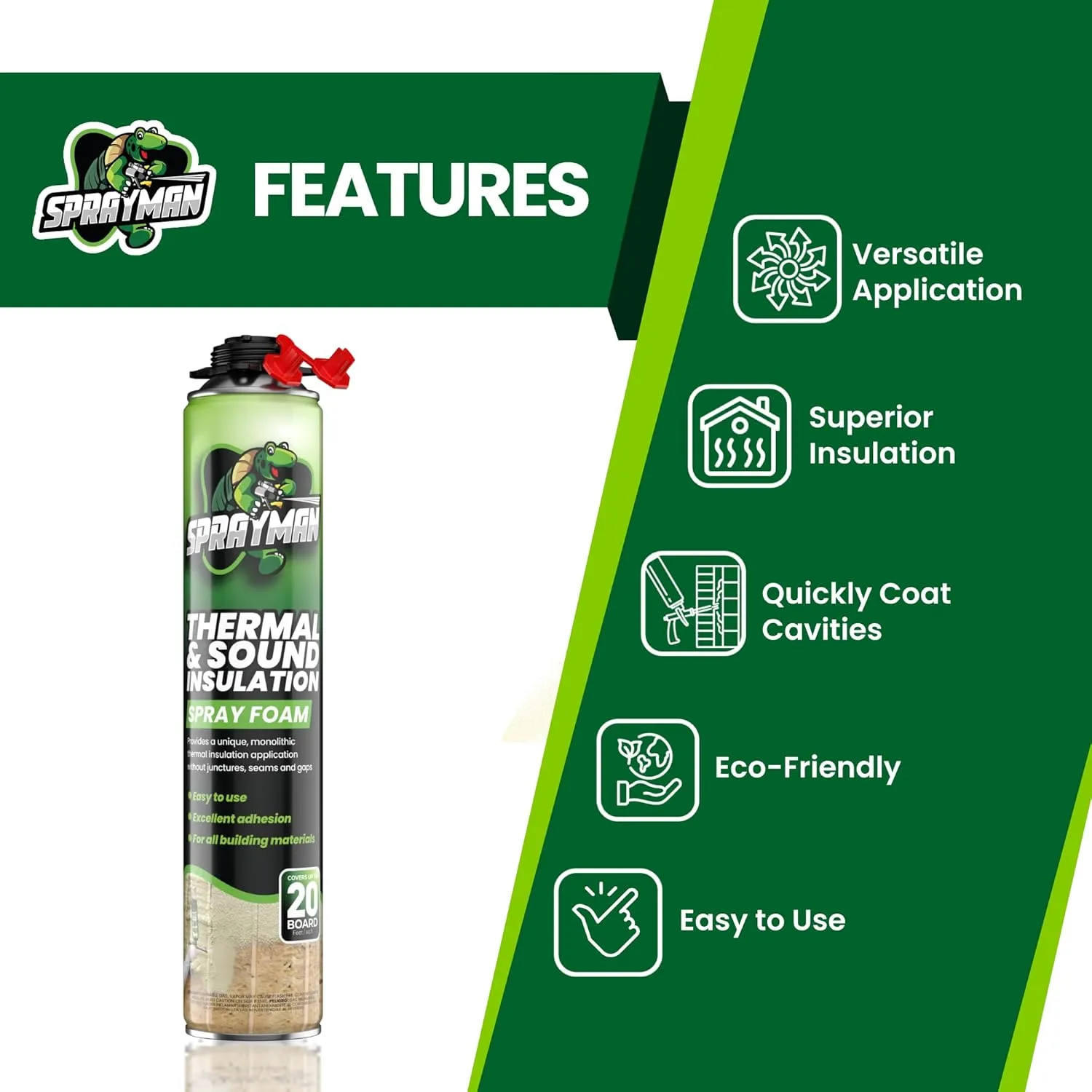 Spray Foam Insulation Kit (480 Sq.Ft.) - Closed Cell Polyurethane Expanding Foam Sealant, Thermal & Acoustic Protection for Wall and Attic - Gun & Cleaner Included, 27.1 oz, 24 Pack