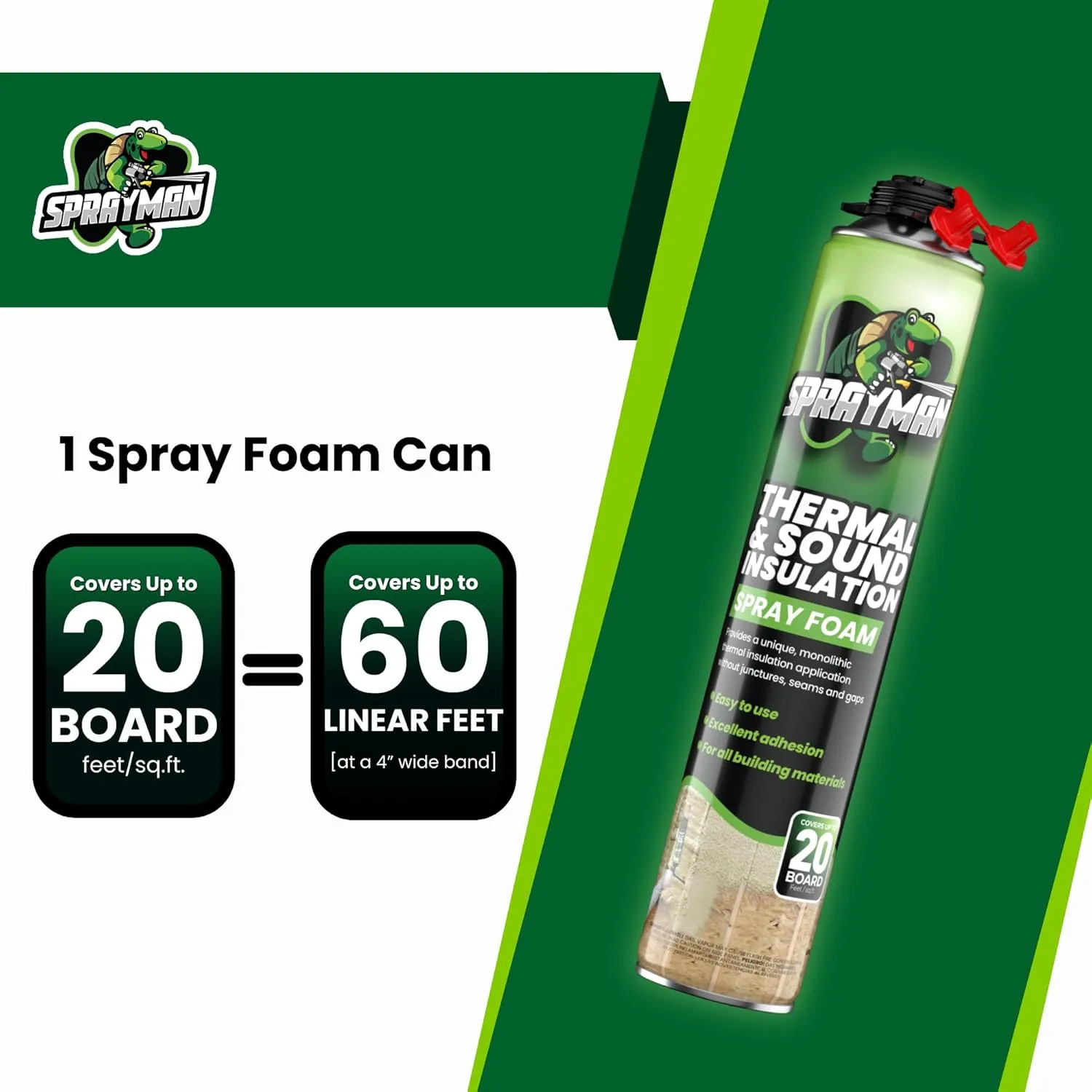 Spray Foam Insulation Kit (480 Sq.Ft.) - Closed Cell Polyurethane Expanding Foam Sealant, Thermal & Acoustic Protection for Wall and Attic - Gun & Cleaner Included, 27.1 oz, 24 Pack