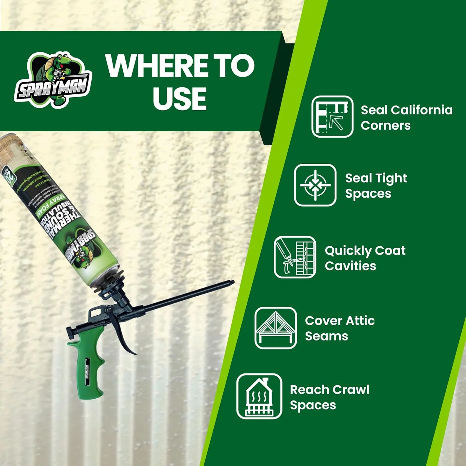Spray Foam Insulation Kit (480 Sq.Ft.) - Closed Cell Polyurethane Expanding Foam Sealant, Thermal & Acoustic Protection for Wall and Attic - Gun & Cleaner Included, 27.1 oz, 24 Pack