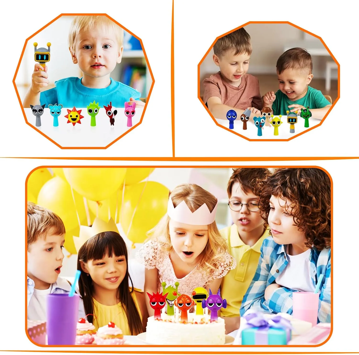 Sprunki Action Figures - Collectible Cake Toppers, Easter Egg Hunt Gifts Durable Non-Toxic Material & Office Decor for Kids/Adults/Fans (24Pcs)