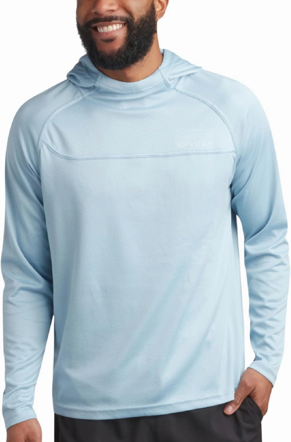 Spyder Mens Rash Guard Long Sleeve Sun Hoodie Shirt - UPF 50  UV Protection Quick Dry Moisture Wicking Fishing & Swim Shirt
