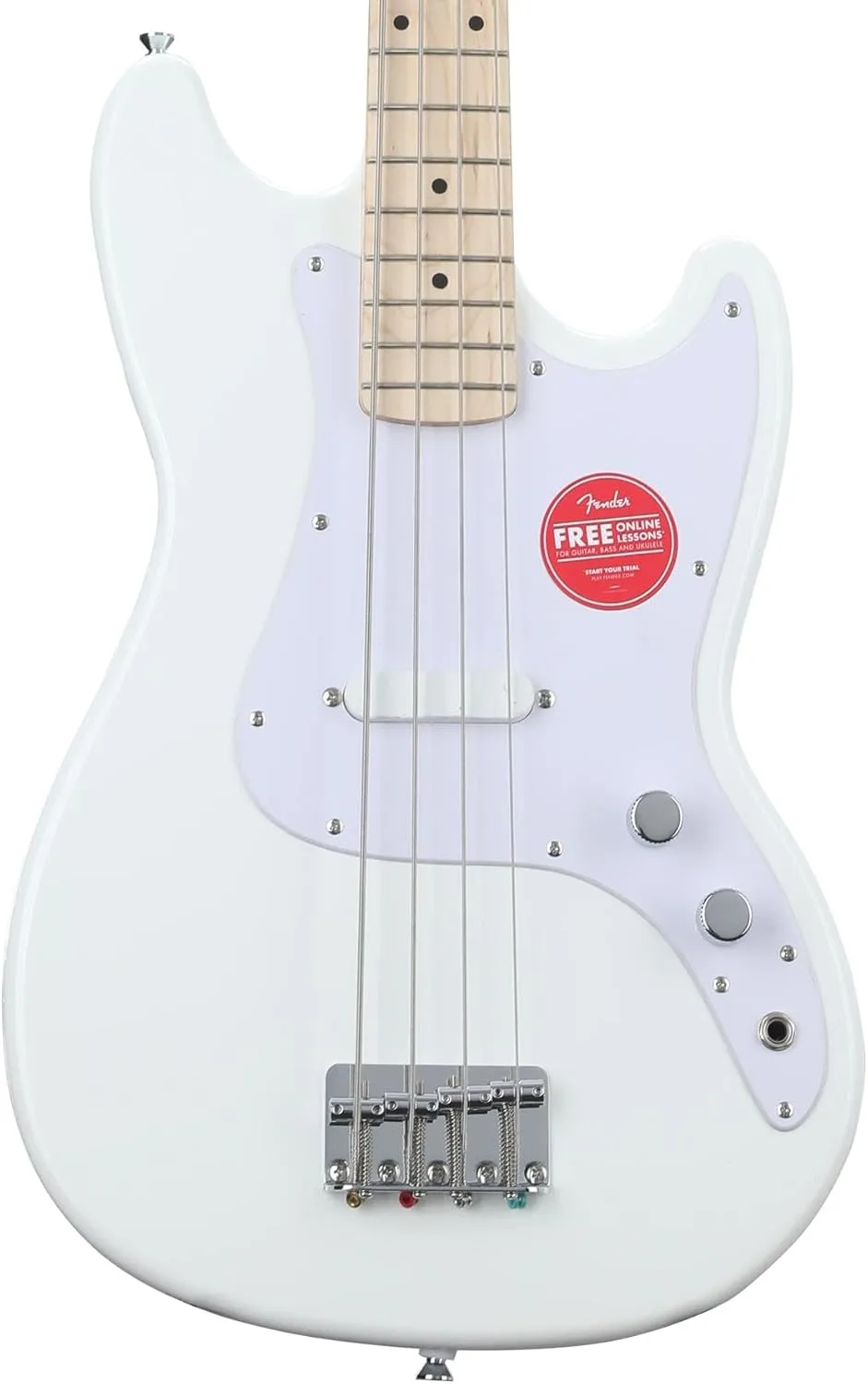 Squier Squier Sonic Bronco Bass, Arctic White, Maple Fingerboard