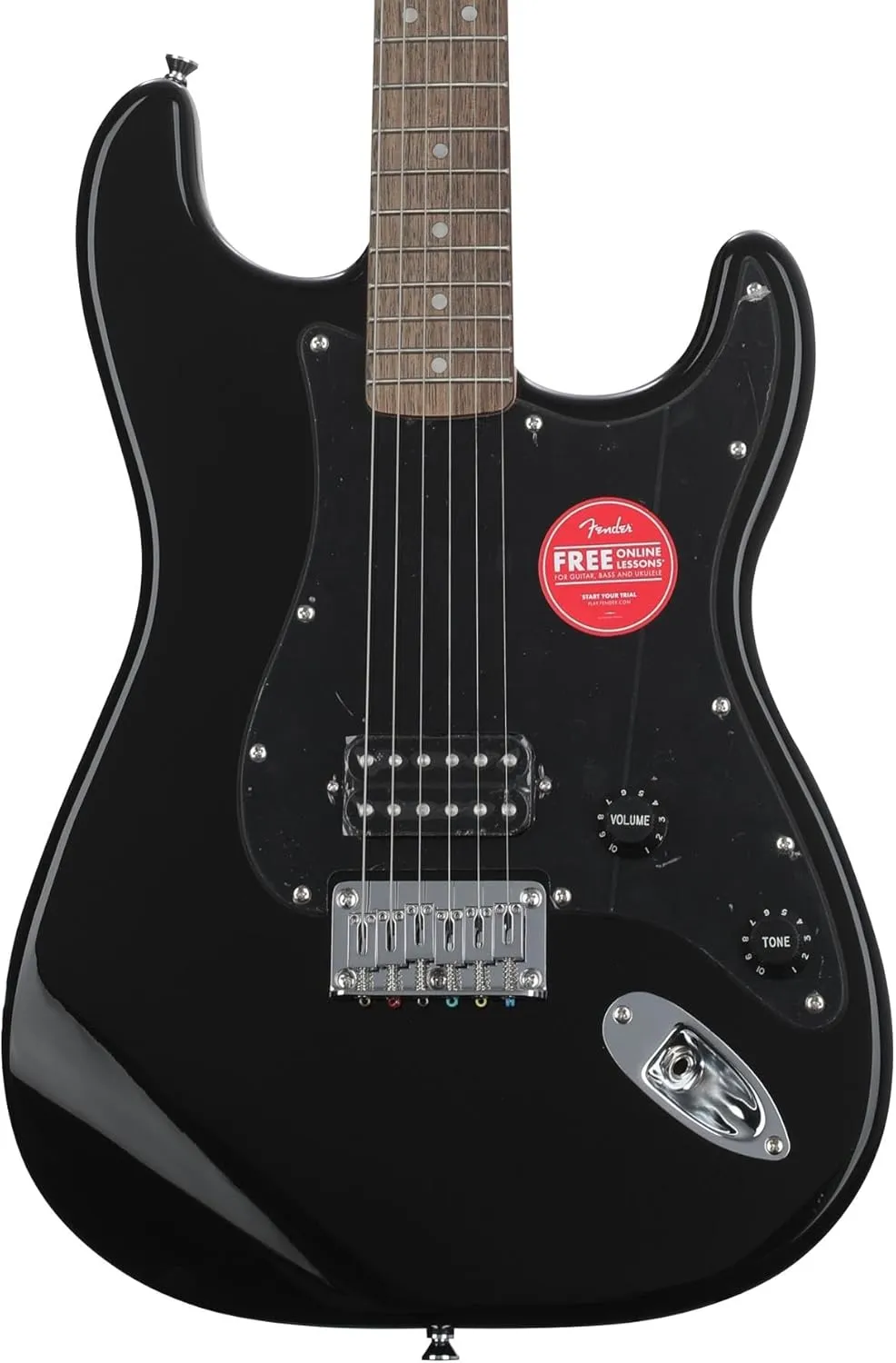 Squire Sonic Stratocaster HT H Electric Guitar, Black, Laurel Fingerboard, Black Pickguard