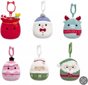 Squishmallows 2024 Christmas Squad B 3.5" Mini Plush Doll Clip Keychain (Set of 6)