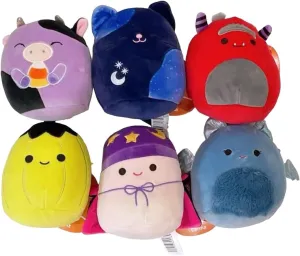 Squishmallows 5 Inch 2024 Halloween Squad A - Set of 6 (Mushroom, Cow, Cat, Monster, Pumpkin, Bat)
