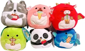 Squishmallows 5" Mini Set of 6 I Got That Squad Panda Turtle Dragon Plush Doll