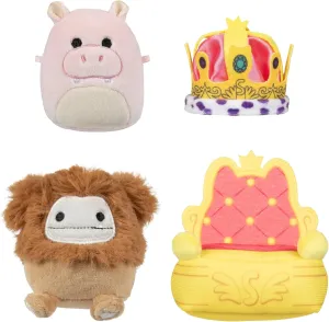 Squishmallows Micromallows SQMM0014 Accessory Set - Royal Parade, Super Soft Mini, 6.5 cm Plush Figures (Benny & Ridelle)