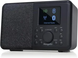 SR10 Smart WiFi Internet Radio, Podcast Player, Bluetooth Speaker, Portable FM Radio, Mains and Battery Powered Radio, Color Display,Dual Alarms, Presets,Application Control Support-Black