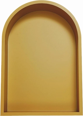 Stainless Steel Shower Niche Recessed Wall Niche Arched for Shower Storage No Tile Needed Wall Cabinet for Bathroom Storage Wall-Mounted Installation (13.11 * 3.94 * 19.09in, Gold)