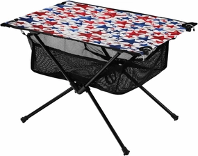 Stars Pattern Portable Folding Camping Table, Compact Lightweight Beach Table with Carrying Bag for Outdoor Picnics, BBQs, Camp